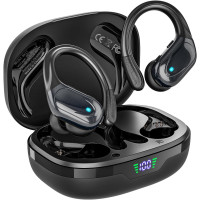 Wireless Sports Earbuds, 80H Playtime, LED Display, IPX7 Waterproof, Noise Canceling Headphones for Workout