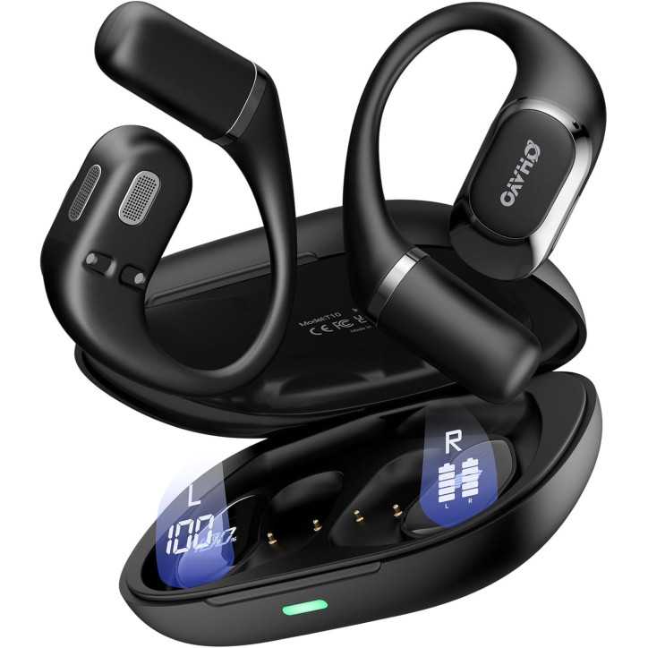 Open Ear Bluetooth Headphones 5.4 with Ergonomic Earhook, Touch Control, 40H Playtime, IPX6 Waterproof (Black) Open Ear Bluetooth Headphones 5.4 with Ergonomic Earhook, Touch Control, 40H Playtime, IPX6 Waterproof (Black)