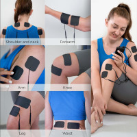 4-in-1 DIY TENS & EMS Muscle Stimulator, Dual Channel Pain Relief Therapy, FDA Cleared, Rechargeable with 12 Electrode Pads