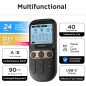 4-in-1 DIY TENS & EMS Muscle Stimulator, Dual Channel Pain Relief Therapy, FDA Cleared, Rechargeable with 12 Electrode Pads