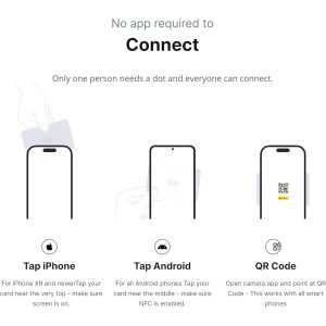 dot. Card Metal Digital Business Card – Tap Compatible with iPhone & Android, Black