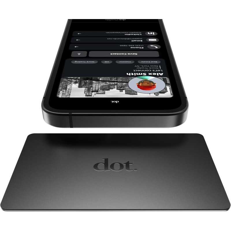 Dot.Card Metal Digital Business Card – Tap Compatible w/ iPhone & Android