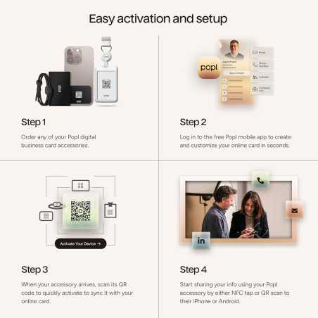 Popl Smart NFC Business Card - Custom Digital Card for iPhone & Android