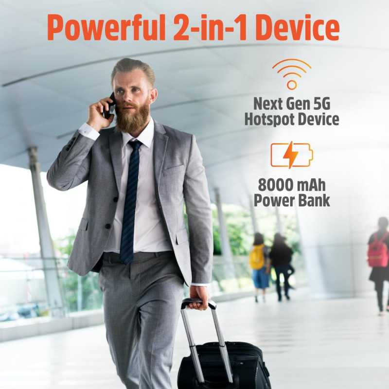 Solis Pro Mobile 5G Hotspot & Power Bank | Lifetime Data & Wi-Fi 6E