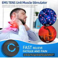 Mini Massager Rechargeable TENS Unit Stimulateur Musculaire EMS Soulagement Douleur Dos, Cou, Bras