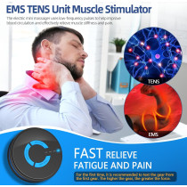 Mini Massager Rechargeable TENS Unit Stimulateur Musculaire EMS Soulagement Douleur Dos, Cou, Bras