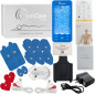 Tens Unit Plus 24 Rechargeable Electronic Pulse Massager - Multi Mode Device with Accessories (Blue)