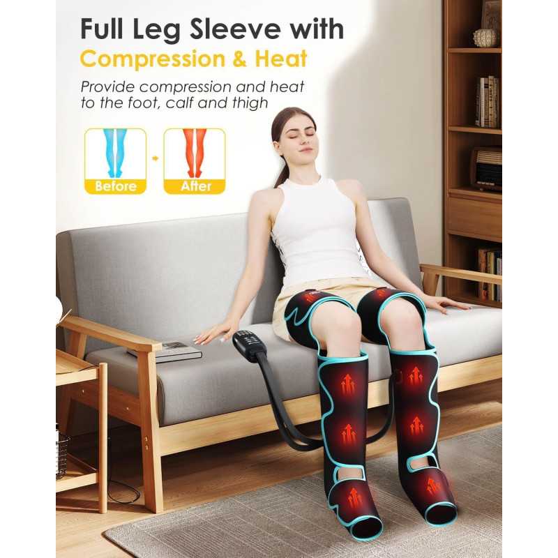 Appareil Massage Jambes Chauffant - Compression Air 3 Intensités
