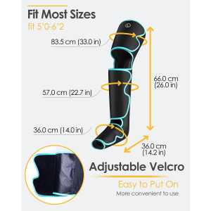 Appareil de massage jambes avec chaleur, compression air, 3 intensités, 6 modes – soulage douleur & gonflement