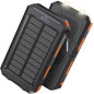 Power Bank Solaire 38800mAh USB-C Charge Rapide, IPX5 Étanche, 2 Lampes LED, Parfait Camping & Randonnée