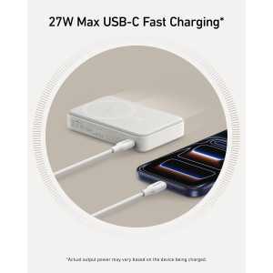 Anker MagGo 10,000mAh Qi2 Certified 15W MagSafe-Compatible Power Bank with Smart Display & Foldable Stand