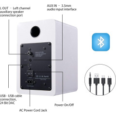 Sanyun SW208 Enceintes Bluetooth Actives 3 60W Blanc