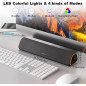 SOULION R50 Enceintes Bluetooth PC, Barre Son 3.5mm, USB Alimenté, LED Couleur, Son Surround SOULION R50 Enceintes Bluetooth PC, Barre Son 3.5mm, USB Alimenté, LED Couleur, Son Surround