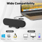 Haut-parleur PC Noir avec Son Puissant, Contrôle Volume, Fixation Écran, Adaptateur USB-C Inclus Haut-parleur PC Noir avec Son Puissant, Contrôle Volume, Fixation Écran, Adaptateur USB-C Inclus