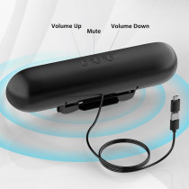 Haut-parleurs PC USB-C, Son Puissant, Contrôle Volume Noir
