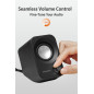 Enceintes stéréo PC 14W, USB, compactes avec inclinaison 30°, contrôle volume, noir Enceintes stéréo PC 14W, USB, compactes avec inclinaison 30°, contrôle volume, noir