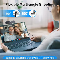 EMEET C980 PRO 4K Webcam with Mic, Speakers & Wide Angle for Calls