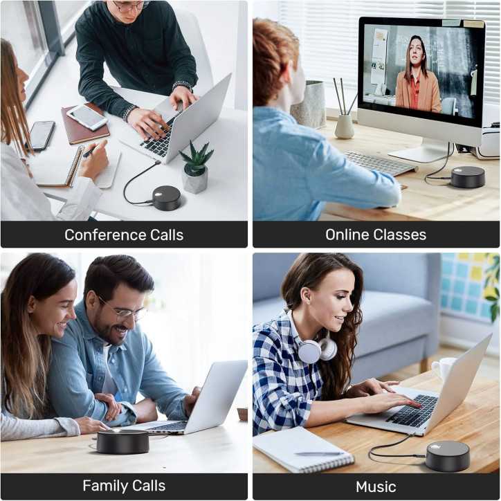 USB Computer Speakers with Mic, 2 Sound Modes, Enhanced Voice Pickup for Zoom, PC & Laptop Home Office Use USB Computer Speakers with Mic, 2 Sound Modes, Enhanced Voice Pickup for Zoom, PC & Laptop Home Office Use