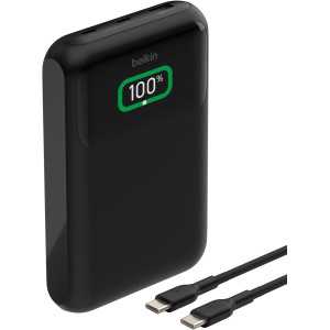 Belkin Power Bank 20000mAh 65W, Chargeur Portable 3 Ports USB-C & USB-A pour Laptop, iPhone, MacBook, iPad, Samsung - Noir