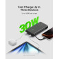 Belkin Power Bank 20000mAh 30W avec câble intégré, charge rapide USB-C, compatible iPhone 17 & Galaxy S25 noir