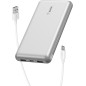 Belkin 20000mAh Portable USB-C Power Bank, 15W, 1 USB-C & 2 USB-A Ports, Includes Type-C to A Cable – Silver