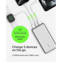 Belkin Power Bank 20000mAh USB-C 15W Silver - iPhone, Samsung