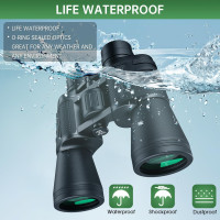 20x50 Waterproof High Powered Binoculars for Adults – Compact, Low Light Vision for Outdoor Activities & Gifts