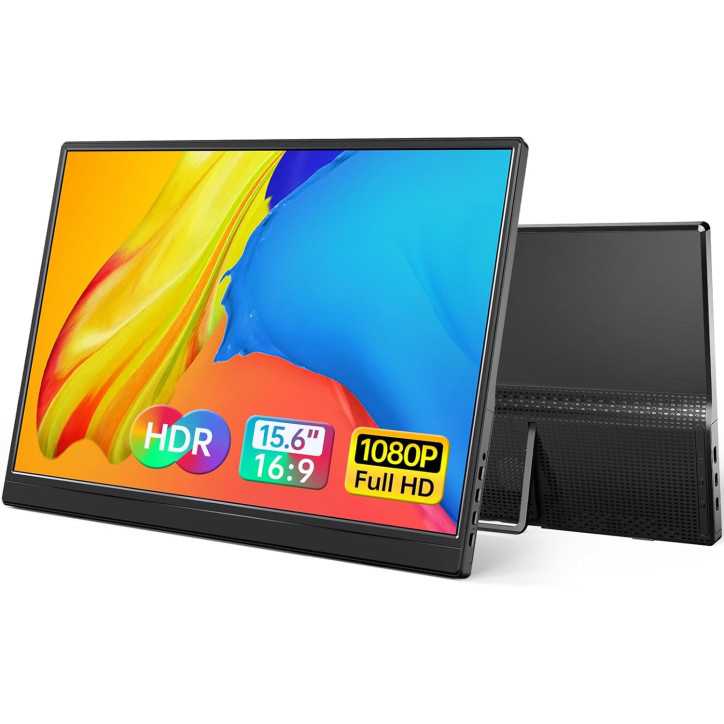 Moniteur Portable Yxk 15,6 1080P USB-C HDMI Ultra-Mince IPS avec Pied, Compatible PC, Mac, PS, Xbox, Switch Moniteur Portable Yxk 15,6 1080P USB-C HDMI Ultra-Mince IPS avec Pied, Compatible PC, Mac, PS, Xbox, Switch