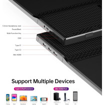 Yxk 15.6 Portable 1080P USB-C HDMI Ultra-Slim Travel Monitor with Kickstand