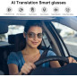 Lunettes de traduction IA GPT, 169+ langues, réduction de bruit, verres photochromiques, Bluetooth unisexes Lunettes de traduction IA GPT, 169+ langues, réduction de bruit, verres photochromiques, Bluetooth unisexes