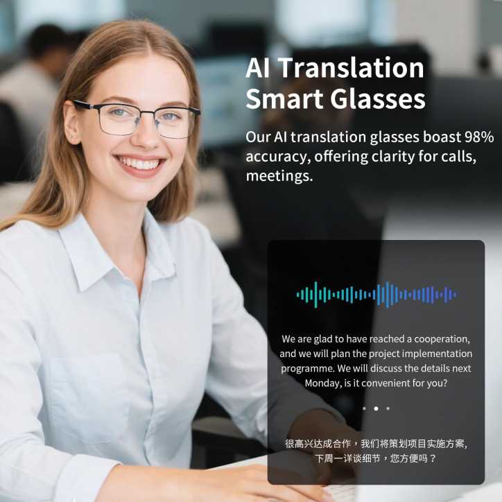 AI Translation Smart Glasses – 160+ Languages, Real-Time Interpretation, Audio/Video Calls, Unisex Design AI Translation Smart Glasses – 160+ Languages, Real-Time Interpretation, Audio/Video Calls, Unisex Design
