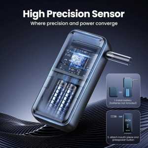 Professional Portable Breathalyzer Tester with 8 Reusable Mouthpieces – High-Accuracy Alcohol Breathalyzer for Personal & Ho