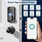 Fingerprint Keypad Deadbolt with Handle Set, Keyless Entry, App Control, Auto Lock, Matte Black