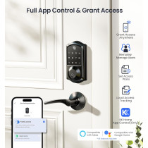 Veise VE017 Fingerprint Smart Door Lock - Keyless, App Control, Matte Black