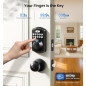 Veise Matte Black Fingerprint Door Lock with Keyless Entry, Electronic Keypad, Auto-Locking & Waterproof