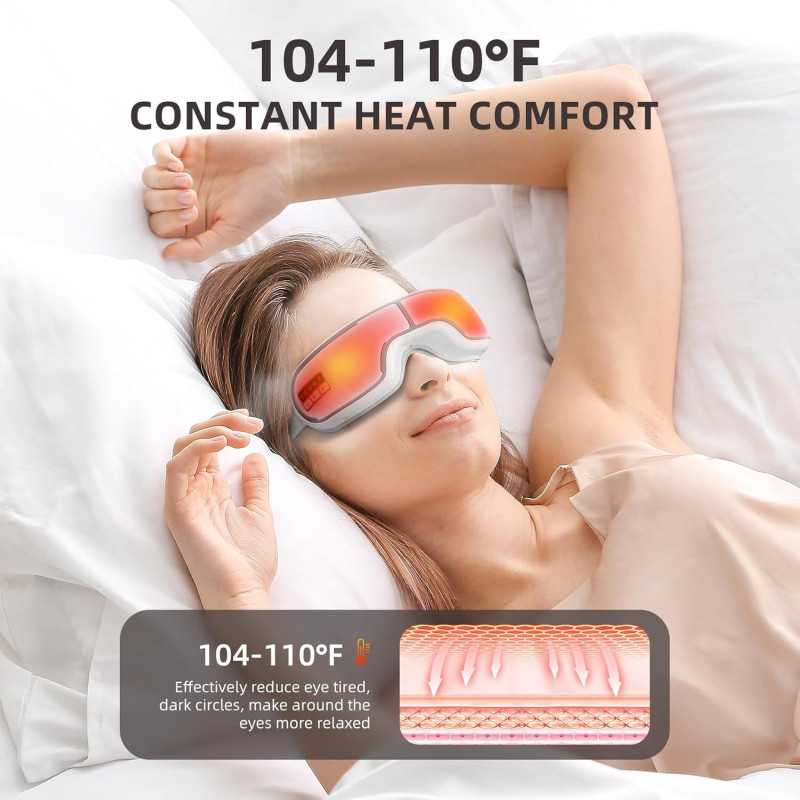 Eye Massager with Heat, Music & Compression – Relief for Eye Strain & Migraine