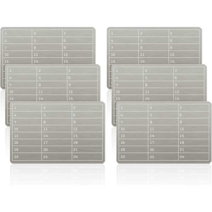 Porte-feuille en acier 6 plaques pour stockage sécurisé des clés crypto Bitcoin et sauvegarde à froid Porte-feuille en acier 6 plaques pour stockage sécurisé des clés crypto Bitcoin et sauvegarde à froid