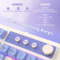 Clavier AULA 99 touches Tri-Mode Bluetooth/2.4GHz/USB-C RGB rétroéclairage media knob pour gaming - Violet Clavier AULA 99 touches Tri-Mode Bluetooth/2.4GHz/USB-C RGB rétroéclairage media knob pour gaming - Violet