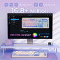 AULA 99-Key Tri-Mode RGB Backlit Mechanical Gaming Keyboard with Media Knob & Number Pad - Creamy Purple AULA 99-Key Tri-Mode RGB Backlit Mechanical Gaming Keyboard with Media Knob & Number Pad - Creamy Purple
