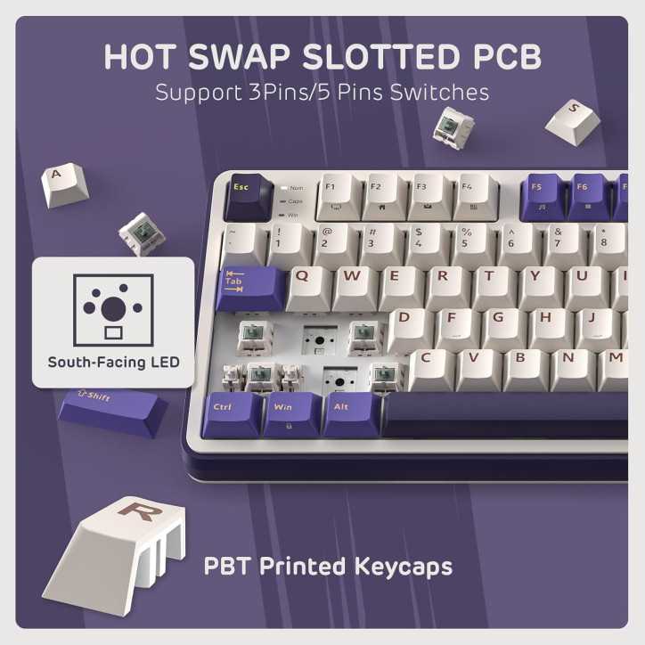 RK ROYAL KLUDGE S98 96% Wireless Mechanical Keyboard with Smart Display, Knob, Hot Swappable, BT/2.4G/USB-C