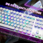 Clavier Mécanique Gaming Rétro Style Machine à Écrire RGB 104 Touches Blue Switch Blanc