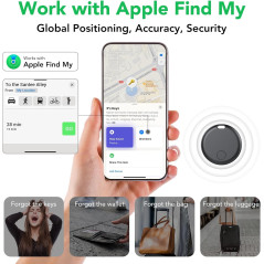 Air Tracker Tags 4-Pack: Smart Bluetooth Locator for Apple Find My, Key & Luggage Finder, iOS Only