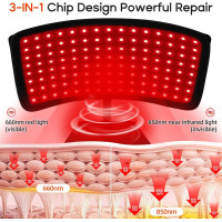 Thérapie par lumière rouge 3-en-1 pour visage et corps efficace