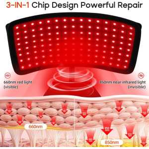 Thérapie par lumière rouge 3-en-1 pour visage et corps efficace