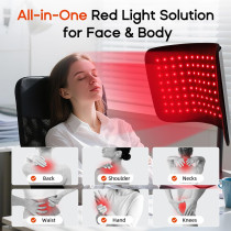 Thérapie par lumière rouge 3-en-1 pour visage et corps efficace