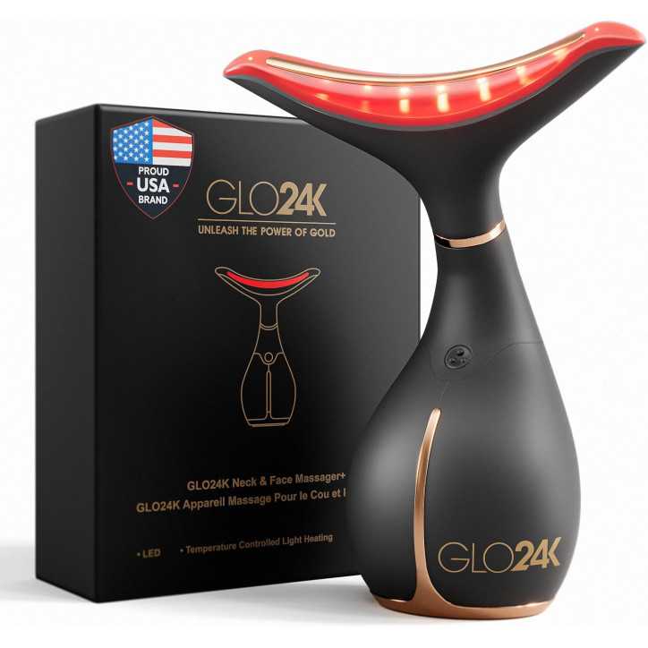 GLO24K Red Light Face & Neck Beauty Device – 3-in-1 LED Massager for Skin Revitalization & Firming GLO24K Red Light Face & Neck Beauty Device – 3-in-1 LED Massager for Skin Revitalization & Firming