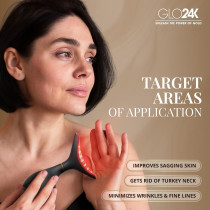 GLO24K Red Light Face & Neck Massager – 3-in-1 LED Vibration Tool