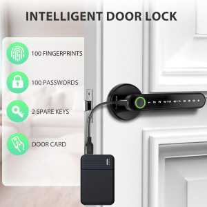 Serrure à empreinte digitale avec clavier, entrée sans clé pour porte de chambre, bureau, hôtel, appartement