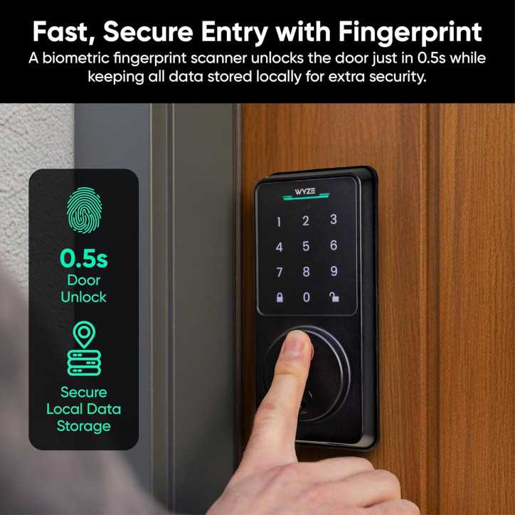 Wyze Auto-Lock Bolt v2 Fingerprint Keyless Smart Lock with AI Scanner, Wi-Fi, Auto-Lock, 8-Month Battery Wyze Auto-Lock Bolt v2 Fingerprint Keyless Smart Lock with AI Scanner, Wi-Fi, Auto-Lock, 8-Month Battery