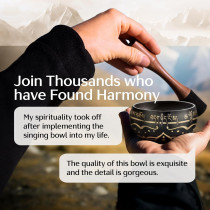 Handmade Tibetan Etched Singing Bowl Set with Case, Cushion, Mallet & Guide – Meditation & Stress Relief Tool